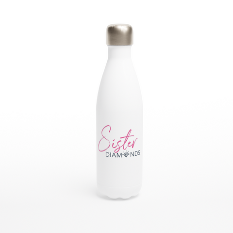 Sister Diamonds White 17oz Stainless Steel Water Bottle