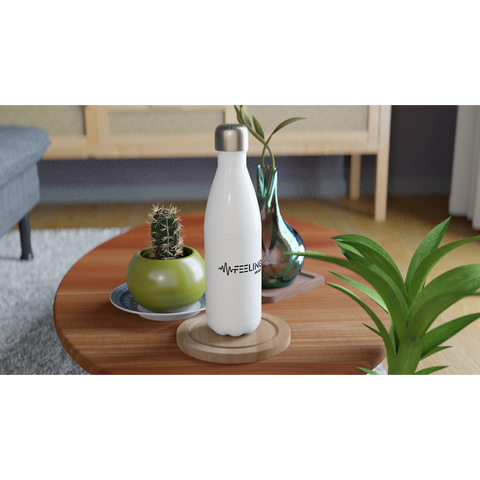 Feelings Are Not Facts White 17oz Stainless Steel Water Bottle